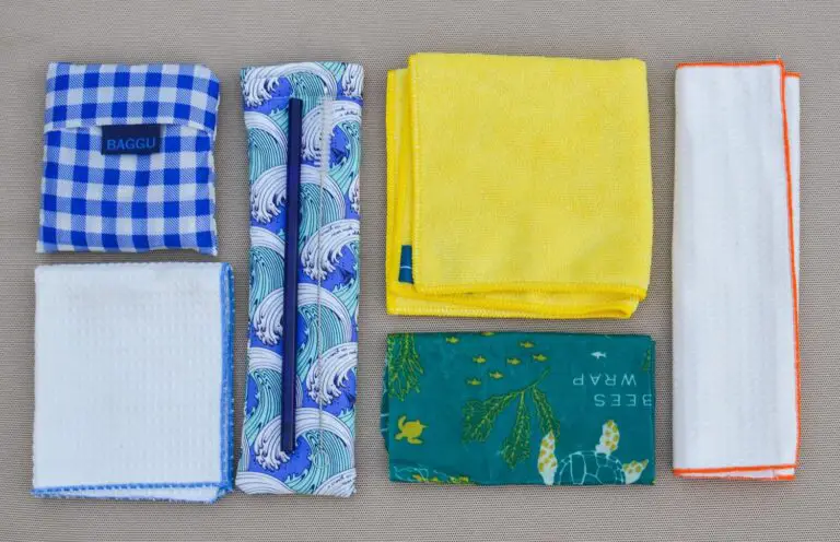 bees wax wraps, microfiber cloth, reusable paper towels and other sustainable swaps
