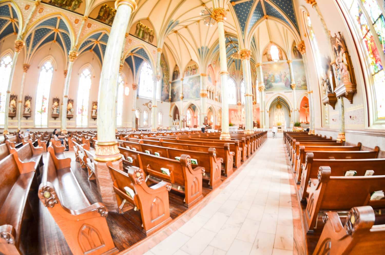 wide shot of the inside of St. John the Baptist Cathedral