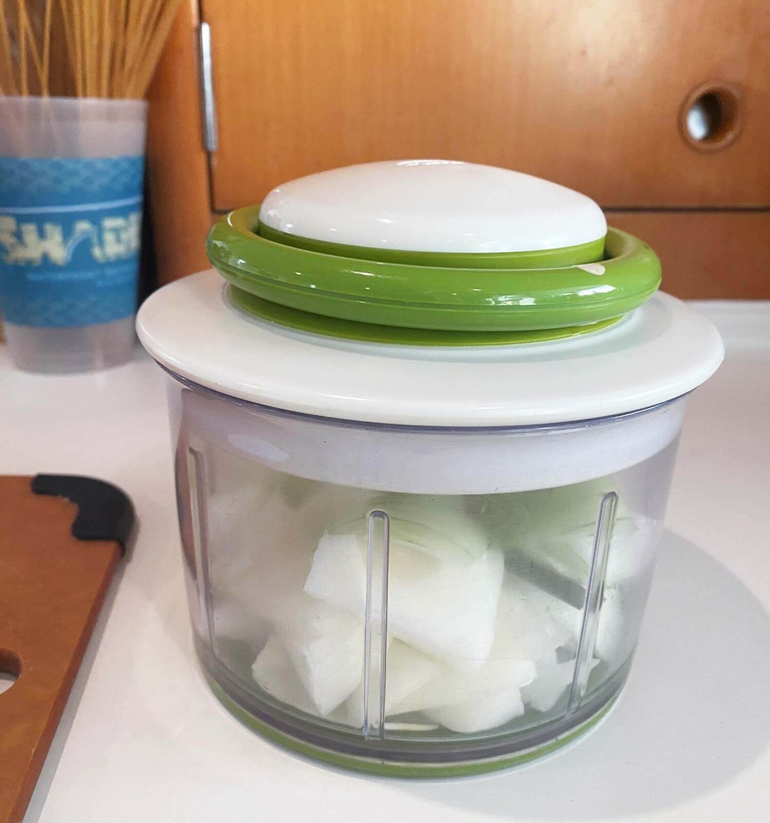 food chopper with onion inside