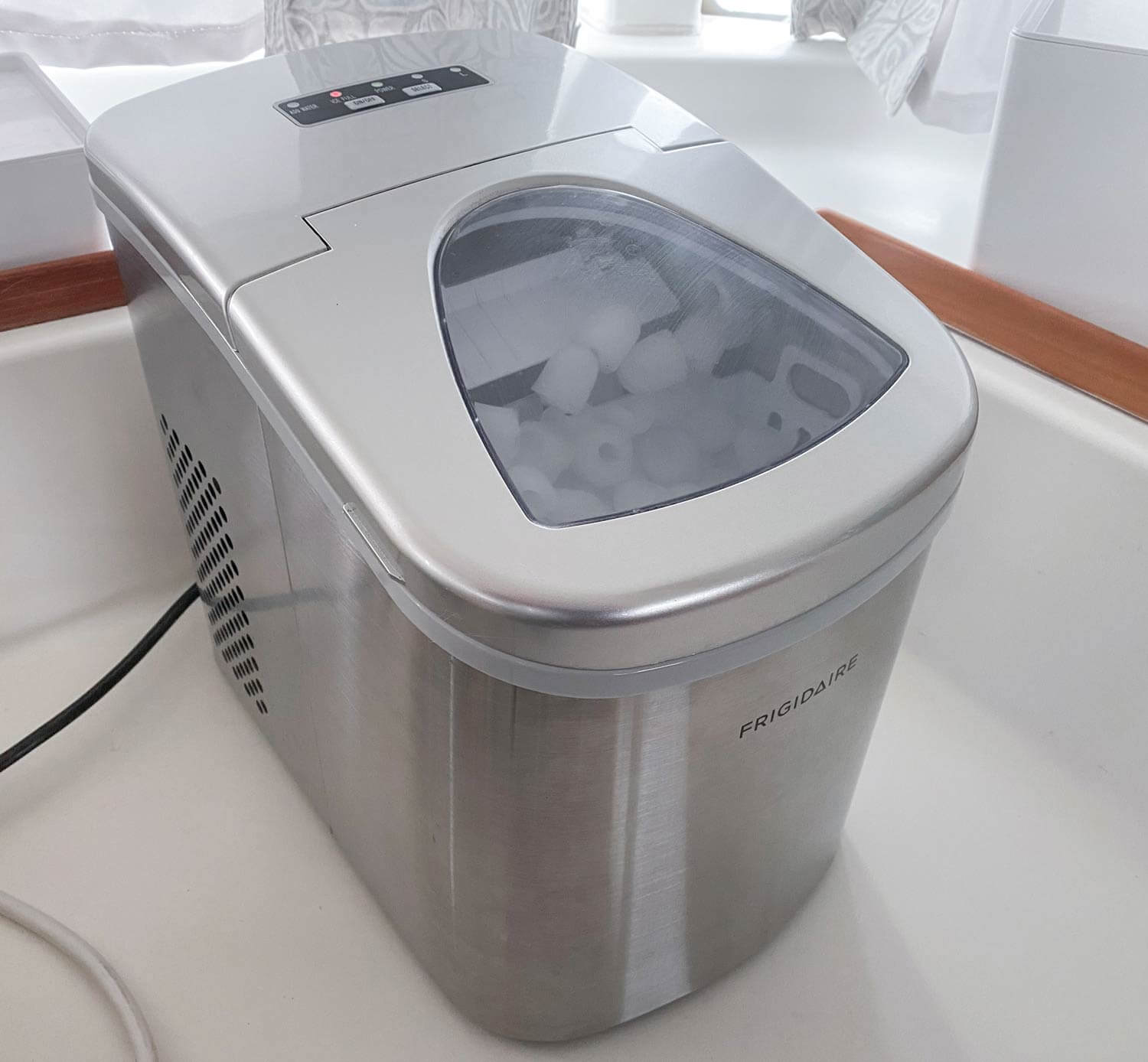 ice maker sitting on galley counter