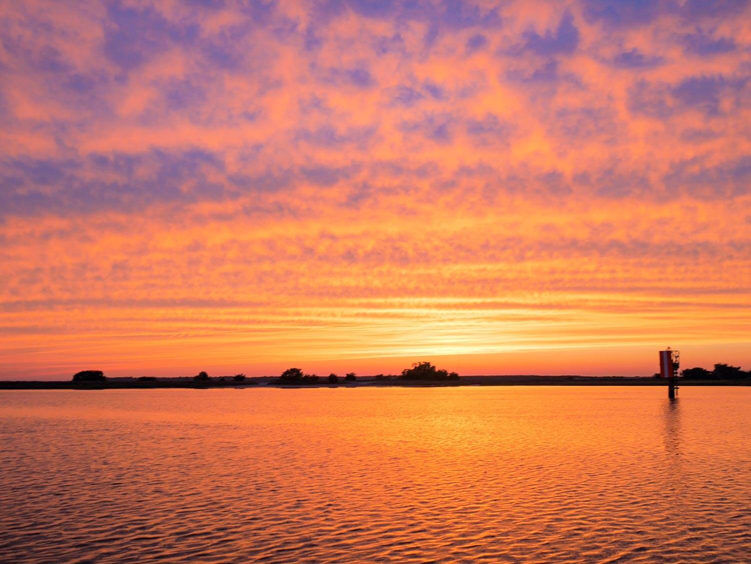 Red sunset from the dock