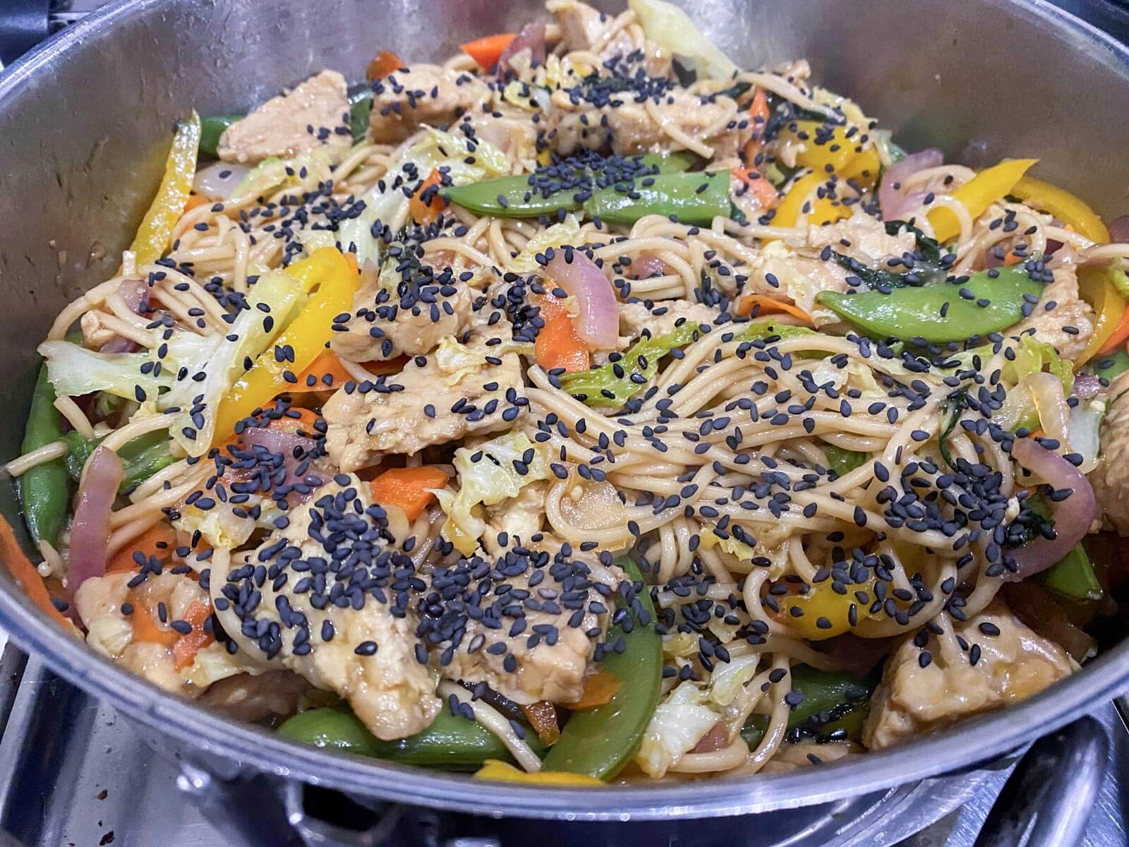 stir fry in pan on the stove