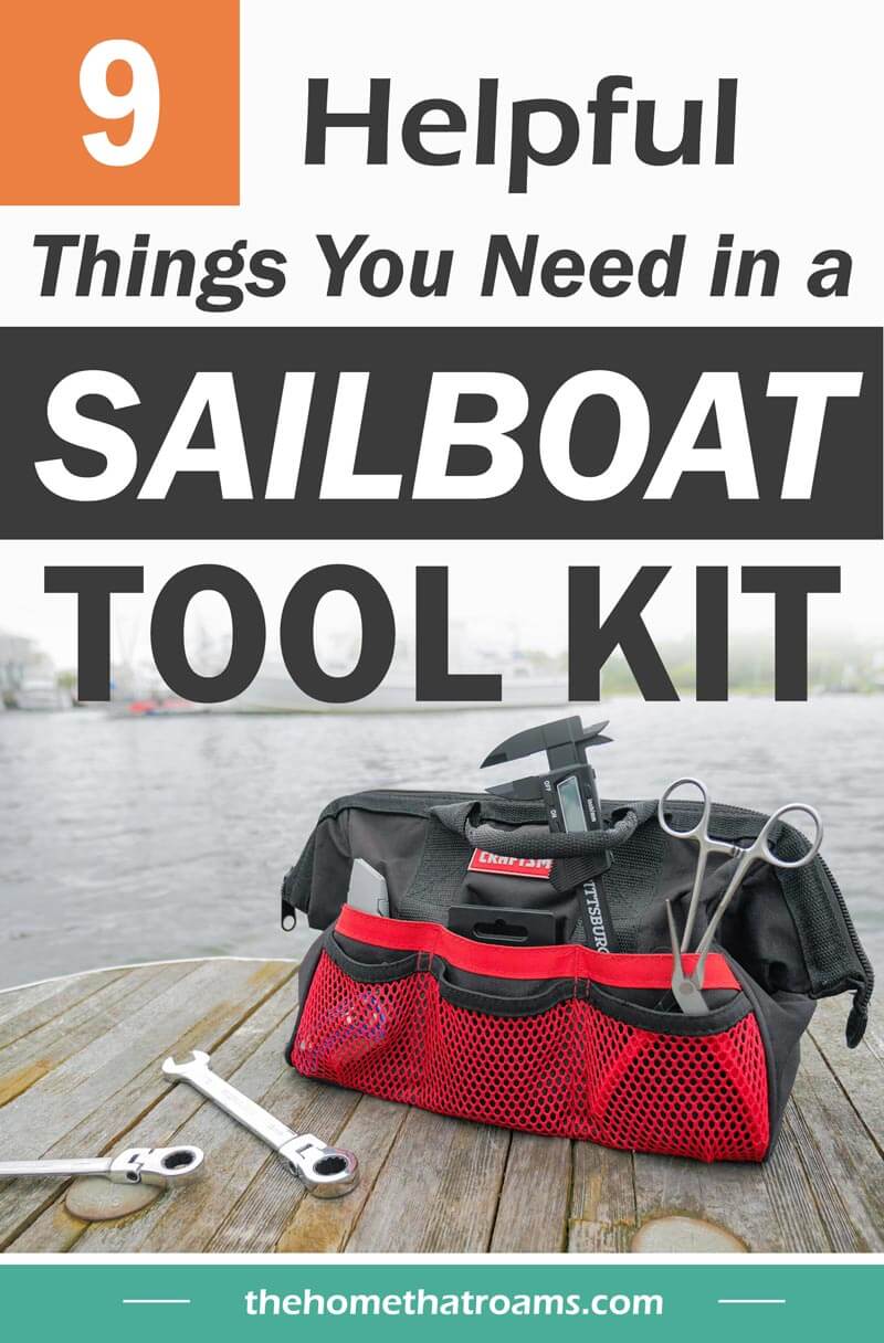 pin of tool bag sitting on a boat dock