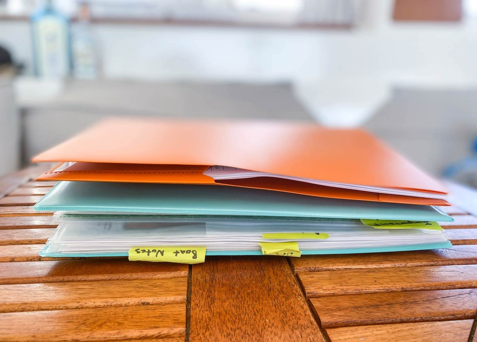 folders and binders used to declutter paper