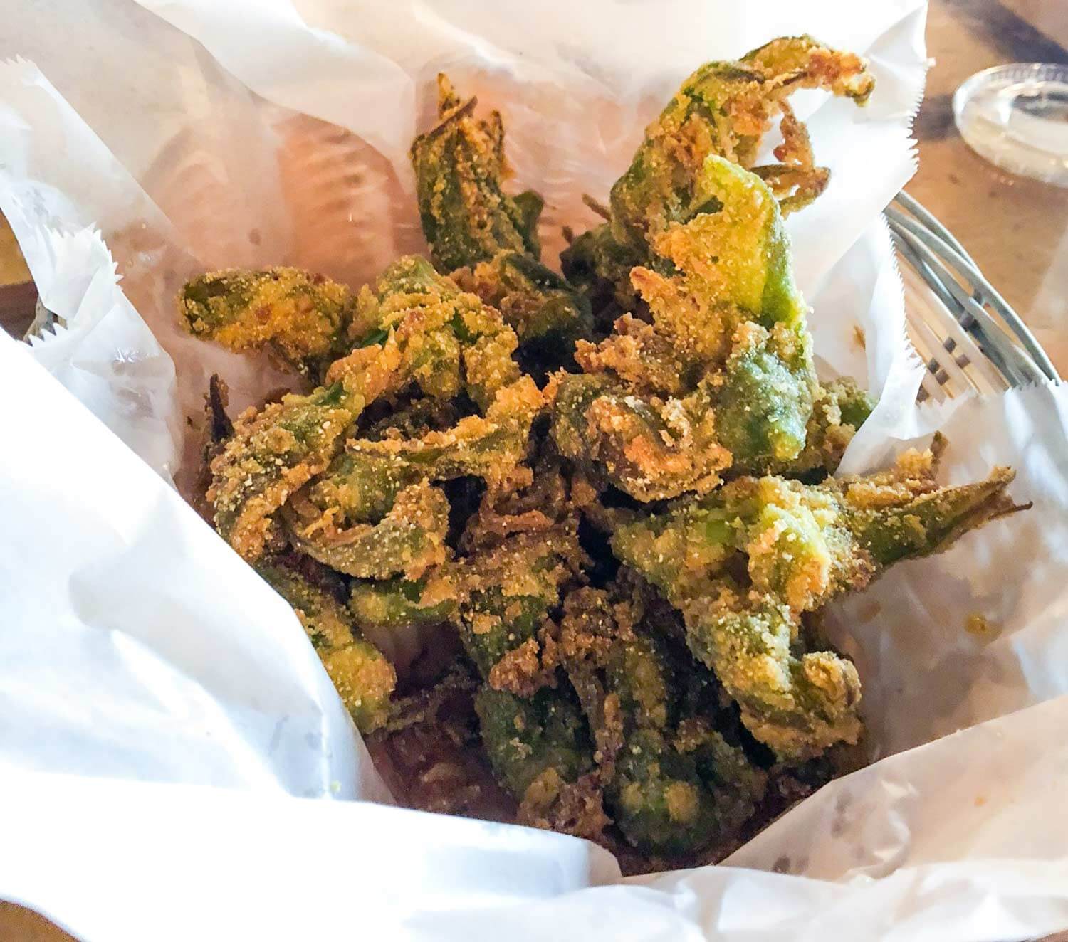 Fried okra at Driftwood Bistro