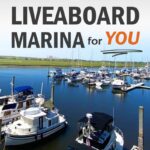 pin of ariel view of boats at the dock in a liveaboard marina