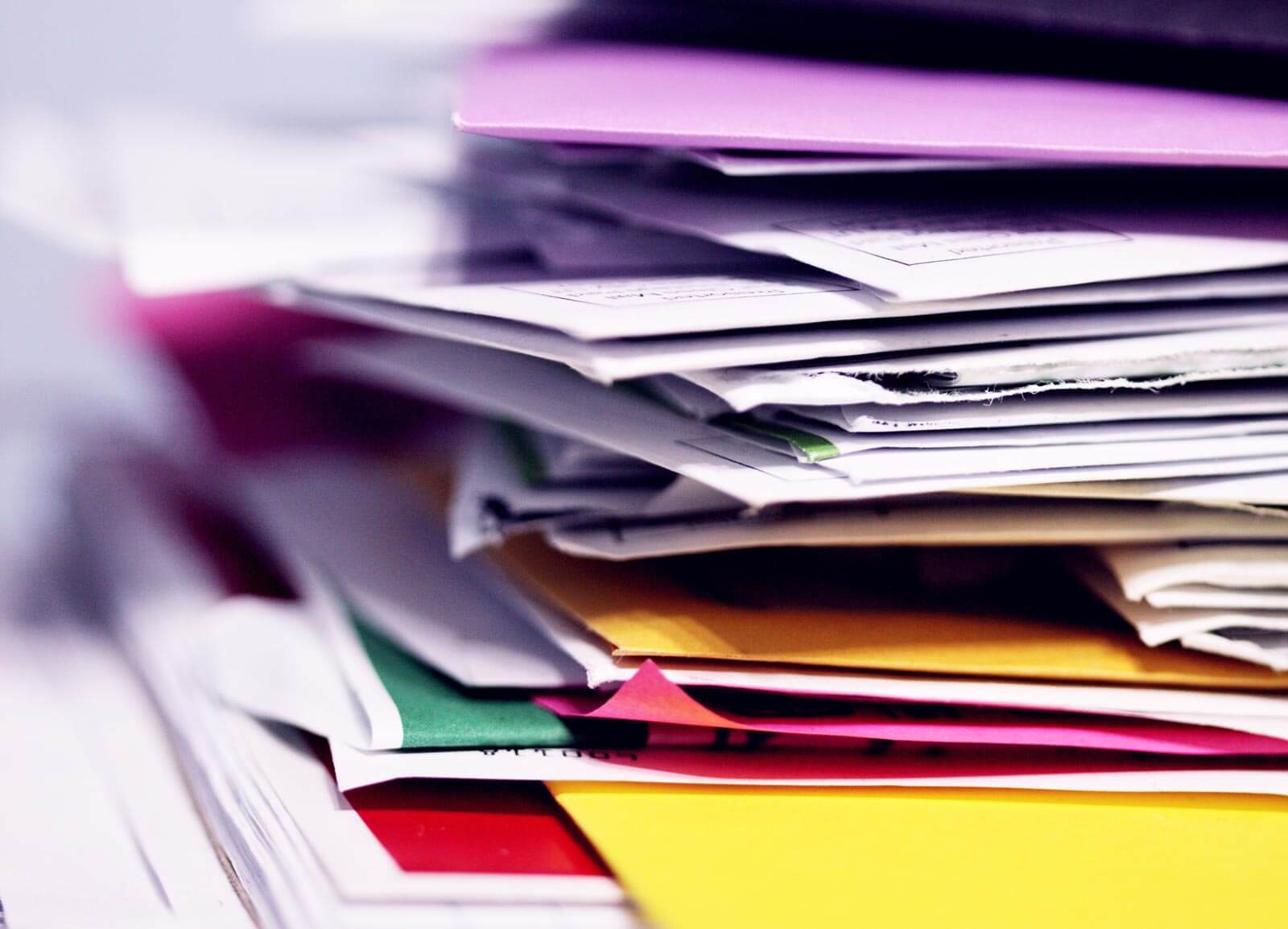 piles of disorganized paper