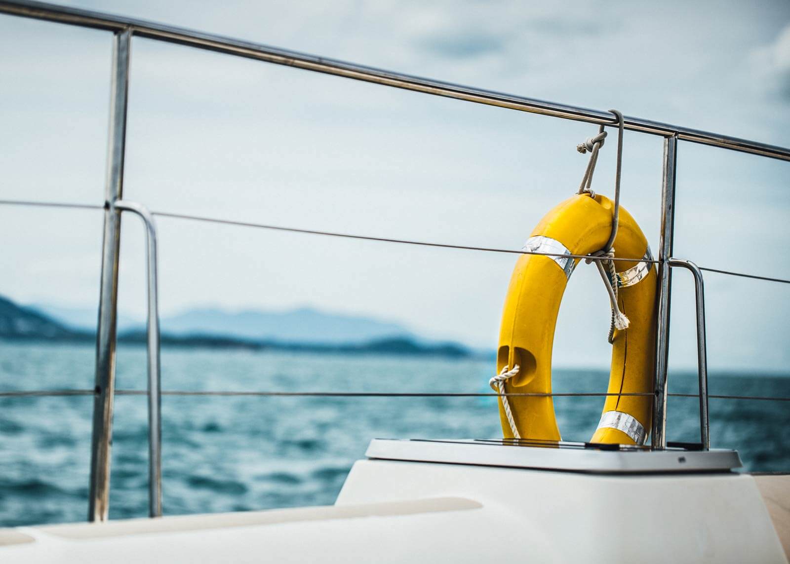 life ring on a sailboat