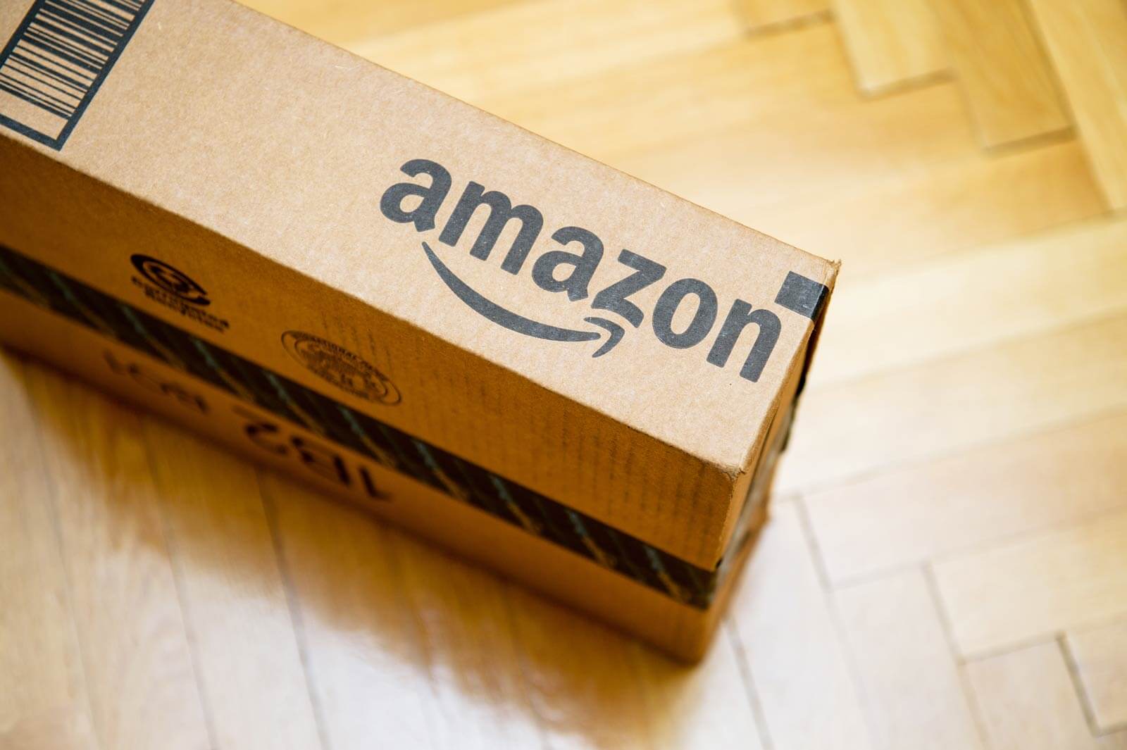 Amazon box on home floor