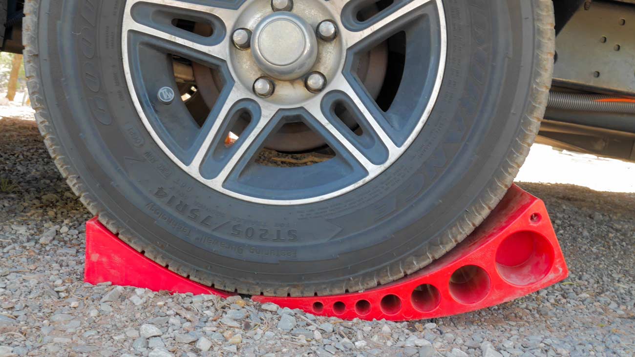 RV tire on Anderson leveler