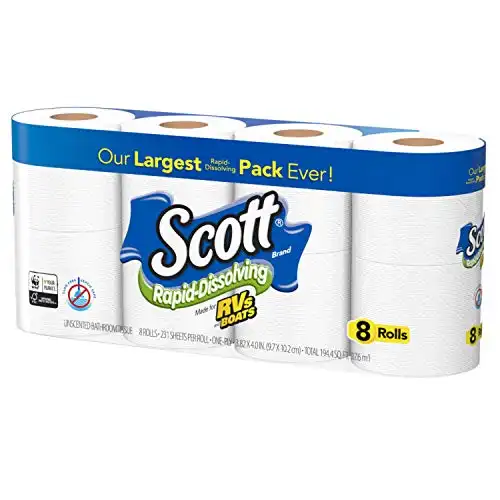 Scott Rapid Dissolve Bath Tissue (8 Rolls)