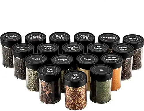 3” Glass Spice Jars - 3 Fluid Ounces (18 pack)