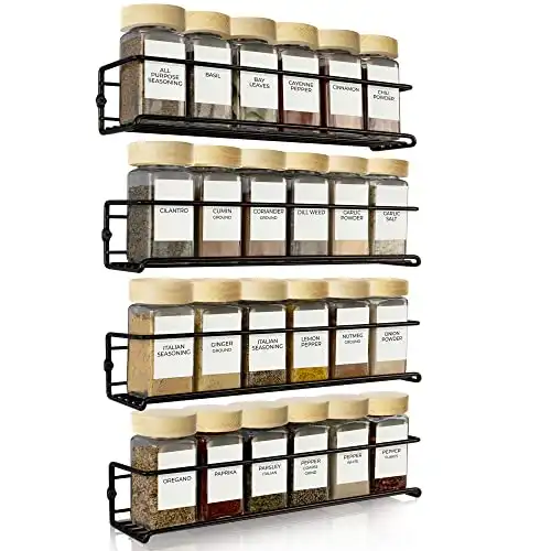 Space Saving Spice Rack Hanging Organizers (Set of 4)