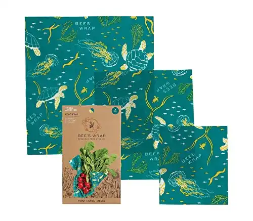 Reusable Beeswax Food Wraps in 3 Sizes (S,M,L)
