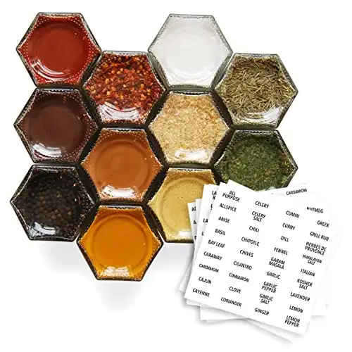 Glass Spice Jars with Magnetic Metal lids