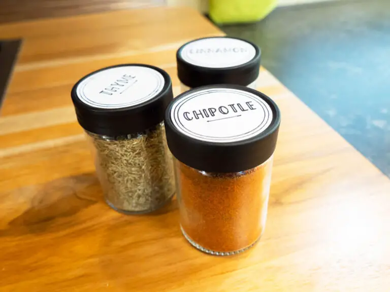 spice jars on RV kitchen counter