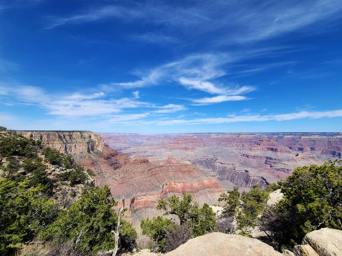 Wide angle view of the Grand Canyon.