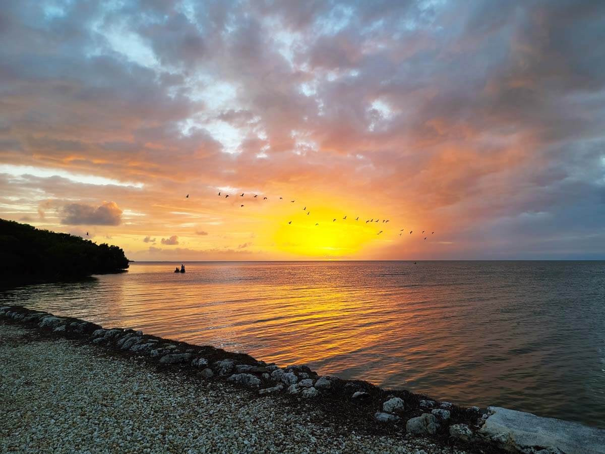 Ocean view in Florida at sunset from the A1A.