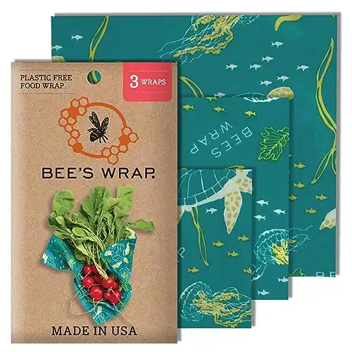 Reusable Beeswax Food Wraps in 3 Sizes (S,M,L)