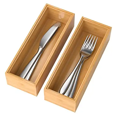 Bamboo Stackable Drawer Organizer (Set of 2)